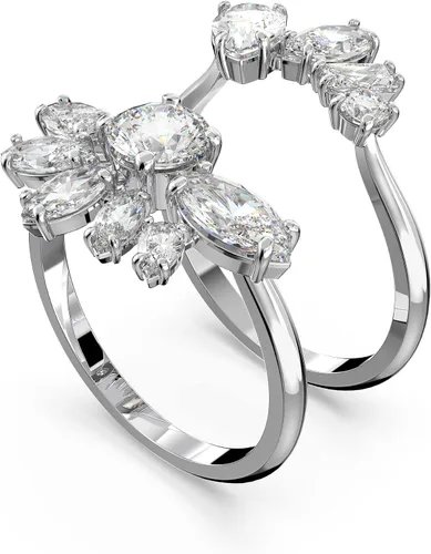 Miniatura 2 de SWAROVSKI Gema Crystal Cocktail Ring Pair Jewelry Collection, Rhodium Tone Finish