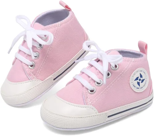 Miniatura 18 de Zapatos deportivos de lona de lona para bebés y niñas, suela antideslizante suave, suela antideslizante