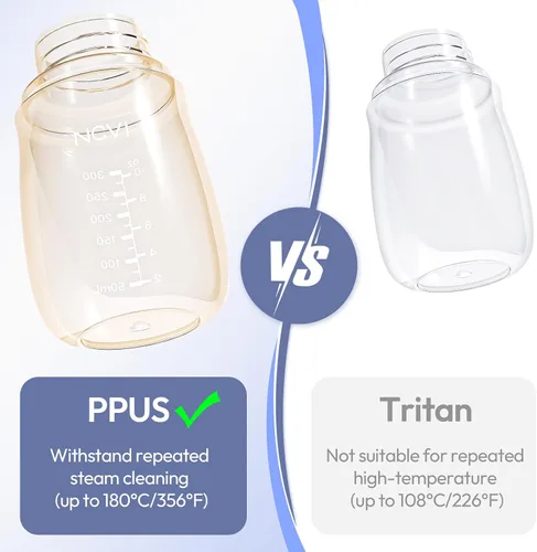 Miniatura 3 de NCVI PPSU Vaso con Pajita para Leche a Prueba de Derrames para Niños Pequeños de 1-3 Años, Botella de Agua Ligera de Entrenamiento para Bebés