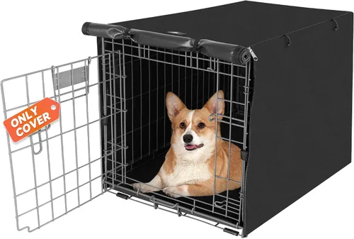 Miniatura 8 de X-ZONE PET Cubierta para jaula de perro de doble puerta - Cubierta para perrera de poliéster, se ajusta a jaula de alambre para perros de 24