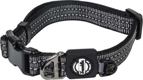 Franklin Pet Supply Co. - Collar de nailon para perro, comodidad reflectante, ajuste, neopreno, ajustable, pequeño, mediano, grande, cachorro, Negro