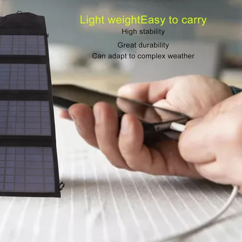 Miniatura 3 de 14W Foldable Solar Panel Charger Portable Solar Panel Kit, High Efficiency Polysilicon, Portable Environment-Friendly Solar Charger, Durable for