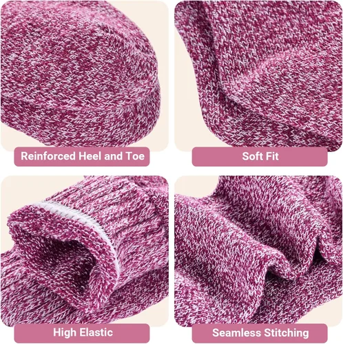 Miniatura 5 de Clothclose 5 Pairs Wool Socks - Warm Wool Socks For WomenMen Super Soft Crew Socks Boot Socks Thick Knit Cozy Socks