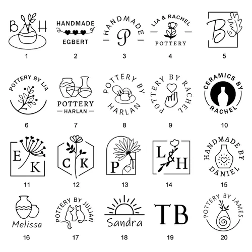 Miniatura 2 de Sello de cerámica personalizado para arcilla, sellos de arcilla personalizados con logotipo y nombre, sellos de letras personalizables para arcilla