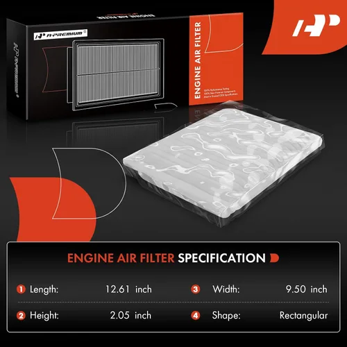 Miniatura 2 de A-Premium Filtro de aire del motor compatible con Toyota Tacoma 2005-2023, L4 2.7L, panel rígido, reemplaza # 178010C040, 17801-YZZ04