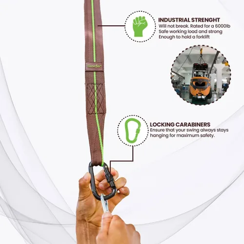Miniatura 5 de Swurfer Correas de Árbol para Columpio y Hamaca – Kit de Colgado para Hamaca, Columpios de Árbol, Duradero, Resistente a la Intemperie, Libre