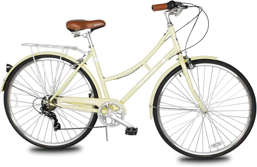 Miniatura 20 de Tracer Osaka - Bicicletas híbridas, marco de acero, Shimano Nexus Inter 3/7 velocidades, agarre marrón asiento marrón, bicicleta de carretera, Rojo