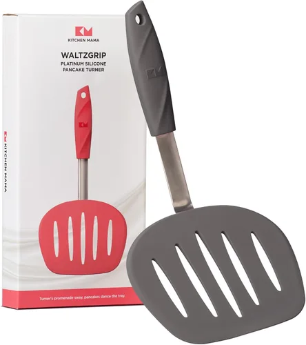 Miniatura 8 de Kitchen Mama WaltzGrip - Espátula de silicona platino para panqueques: resistente al calor, flexible, núcleo de acero inoxidable, antiadherente
