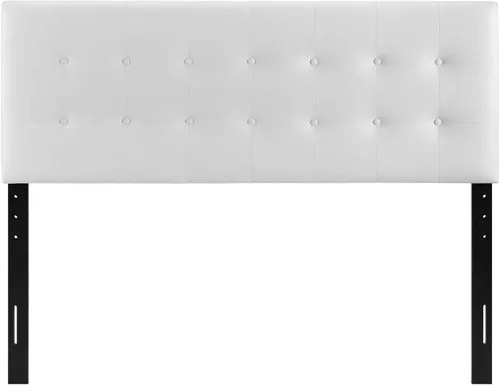 Miniatura 5 de Cabecero de cama individual, Modway Emily, tapizado en vinilo de color blanco, Tela, Blanco (White Vinyl)