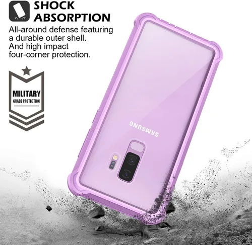 Miniatura 5 de Dexnor Funda para Galaxy S9+ Plus con protector de pantalla transparente de grado militar, resistente 360, cuerpo completo, a prueba de golpes