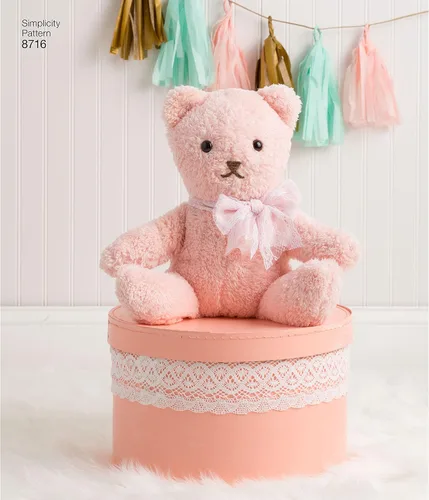 Miniatura 9 de Simplicity 8716 Patrones de costura de animales de peluche oso, gato y perro por Elaine Heigl Designs, talla única