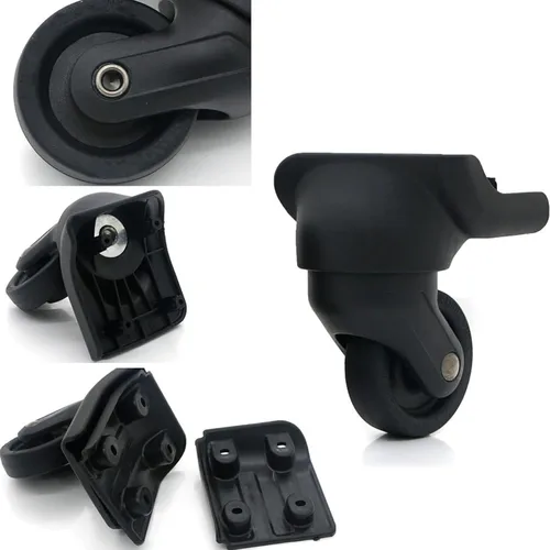 Miniatura 10 de Zoofen Ruedas de equipaje de repuesto para maleta, color negro, ruedas de repuesto para maleta con 4 agujeros para tornillos (Z-293)
