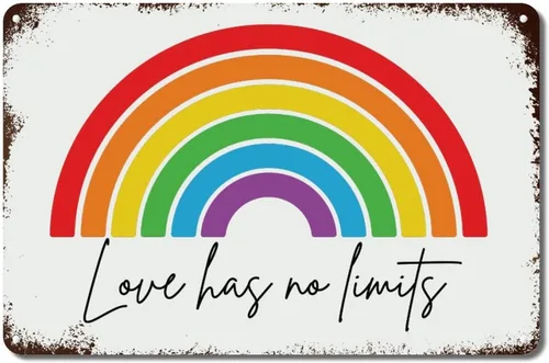 Miniatura 17 de Placa de pared con diseño de bandera de Estados Unidos, diseño retro vintage de arcoíris, letrero de metal LGBTQ, orgullo gay, regalo del mes