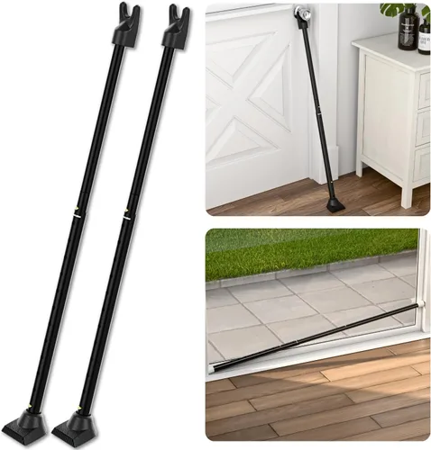 SECURITYMAN Barra de Seguridad 2 en 1 para Puerta y Barra de Seguridad para Puerta Corrediza de Patio (Paquete de 2) con Tapas Intercambiables -