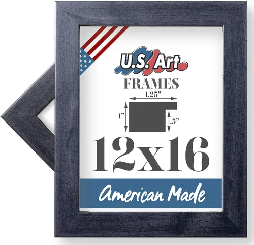 Miniatura 94 de Marco de fotos de 4 x 6 pulgadas, acabado envuelto suave, plano de 1.25 pulgadas de ancho, negro tradicional, MDF compuesto de madera 100% americana