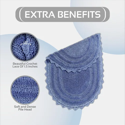 Miniatura 9 de Better Trends Lilly Crochet - Alfombras ovaladas de baño y alfombras reversibles de 17 x 24 pulgadas, alfombras de baño para baño, lujosa alfombra