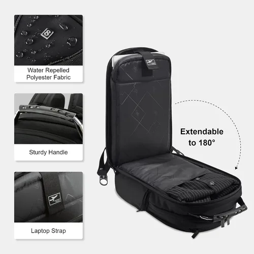 Miniatura 6 de LEVEL8 Mochila para laptop, mochila de trabajo para hombres y mujeres, bolsa de computadora de viaje para negocios, compatible con laptop y portátil
