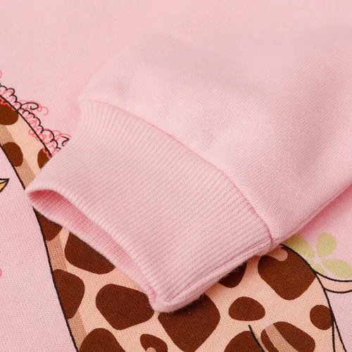 Miniatura 64 de Sudaderas para niñas pequeñas, cuello redondo, sin botones, de manga larga, para invierno, casual, ropa 2T-7T, Dinosaurio