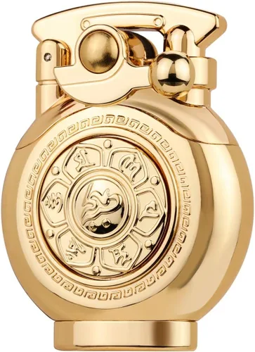 Mechero de queroseno vintage antiguo de llama suave para colección-decorativo-regalo-presente (dorado)