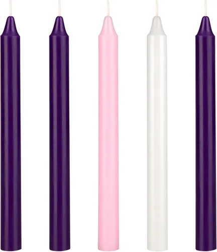 Miniatura 19 de Mega Candles Juego de 4 velas de Adviento de Navidad sin perfume, vertidas a mano, velas cónicas de cera prémium de 10 pulgadas x 7/8 pulgadas