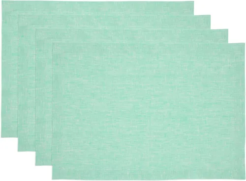 Miniatura 31 de Solino Home Athena - Juego de 4 manteles individuales cuadrados de lino natural claro de 14 x 14 pulgadas, manteles individuales 100 % lino puro