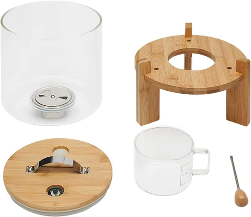 Miniatura 5 de AngelcityCC Recipiente de harina y cereales, dispensador de arroz de vidrio de 5 litros para organización de cocina y despensa, con tapa hermética