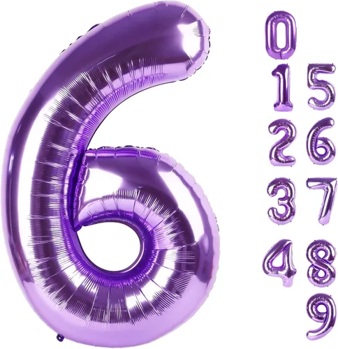 Miniatura 258 de Globos de números de 5 globos de 40 pulgadas, decoraciones de cumpleaños azules para niños y niñas, globos de números azul marino grandes