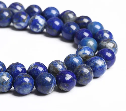 Miniatura 3 de 4MM 88 piezas Cuentas de piedra natural de lapislázuli azul de grado A de 88 piezas para hacer joyería, pulseras de cristal DIY 1 hebra Azul