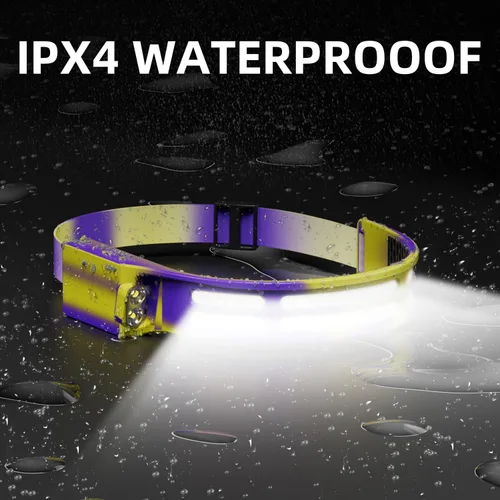 Miniatura 7 de Linterna frontal LED, lámpara frontal recargable por USB, haz ancho de 230°, con sensor de movimiento, linterna impermeable súper brillante