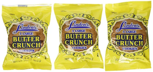Galletas Linden's Butter Crunch Cookies, 3 galletas por paquete 18, 1,75 onzas Paquetes por caja.