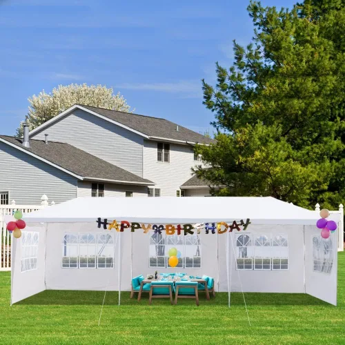 Miniatura 7 de Tienda de campaña portátil instantánea de 10 x 30 pies, tienda de campaña grande para fiestas con 5 paredes laterales para patio, exteriores, bodas