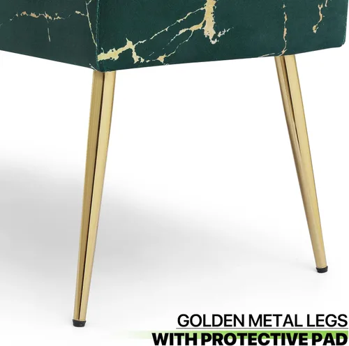 Miniatura 8 de Magshion Banco otomano de terciopelo de 45 pulgadas de longitud con patas de metal, banco de cama auxiliar con patas de metal dorado, banco tapizado