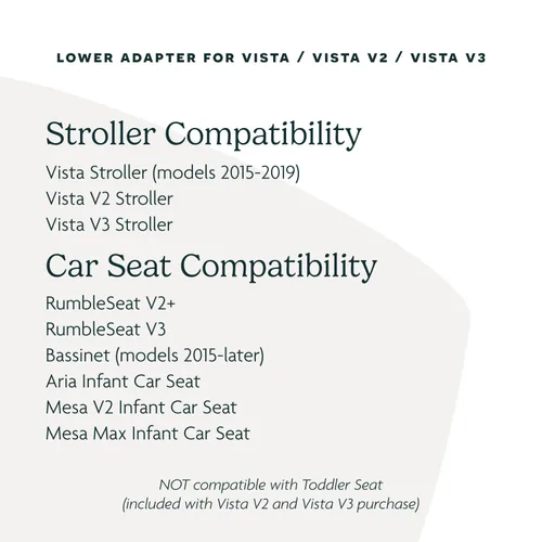Miniatura 6 de UPPAbaby Adaptador inferior para cochecitos Vista, Vista V2, Vista-V3/Compatible con RumbleSeat V2+, moisés, Aria, Mesa V2 y Mesa Max, fijación