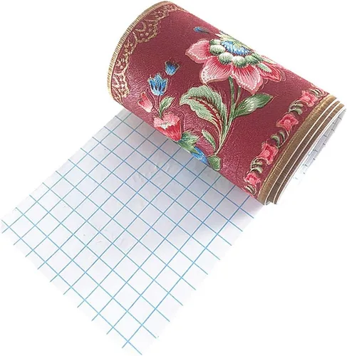 Miniatura 2 de Papel tapiz autoadhesivo de flores de farol, borde de PVC, bordes para baño, cocina, azulejos decorativos 16.4 ft (rojo)