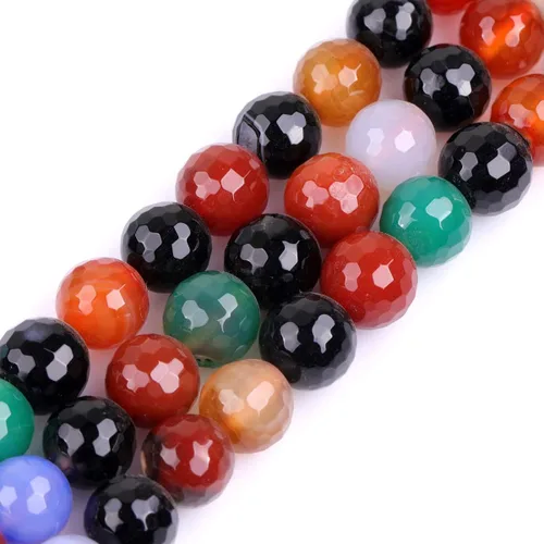 Miniatura 36 de GEM-Inside - Cuentas sueltas de cornalina roja naranja facetada de 0.236 pulgadas (0.236 in), cuentas de energía natural para hacer joyas, redondas