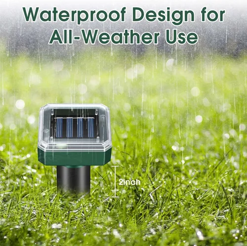 Miniatura 2 de Mole Repellent Solar Powered, Outdoor Yard and Garden Ultrasonic Repeller, Get Rid of Moles Gopher Vole Groundhog Snake Chipmunk, Waterproof Sonic