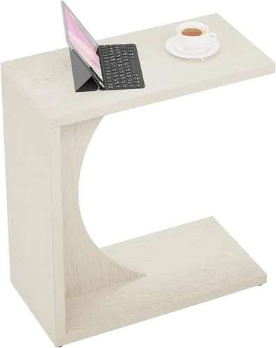 Miniatura 8 de Tribesigns - Mesa auxiliar en forma de C para sofá, mesa lateral para sofá, mesa en forma de C para espacios pequeños, sala de estar, dormitorio