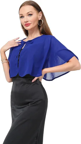 Miniatura 8 de Chal de gasa para mujer, capelets transparentes para vestido de noche, boda, capa
