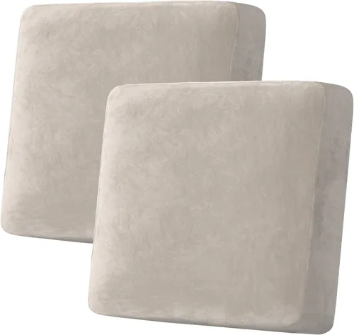 Miniatura 34 de H.VERSAILTEX - Funda de terciopelo elástica y afelpada para protección de cojines de sofá biplaza, silla o sofá, 2 piezas, tamaño grande, color gris
