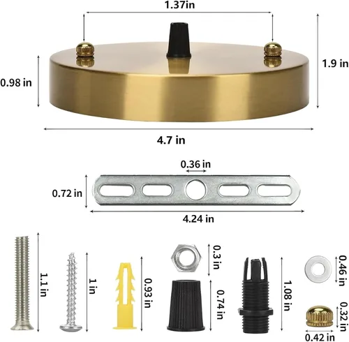 Miniatura 2 de Sangle Sopffy Pendant Light Canopy Kit, 5 1/8 Inches Ceiling Lighting Canopy Kit with All Mounting Hardware Modern Chandelier Ceiling Plate Cover