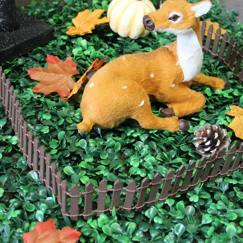 Miniatura 4 de Valla de jardín de hadas en miniatura, mini adorno de valla de estacas de madera DIY (marrón)