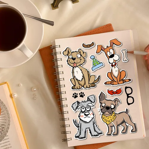 Miniatura 6 de GLOBLELAND Sellos transparentes de silicona para perros cómicos de corte de animales de metal, plantillas para manualidades de pintura de PET