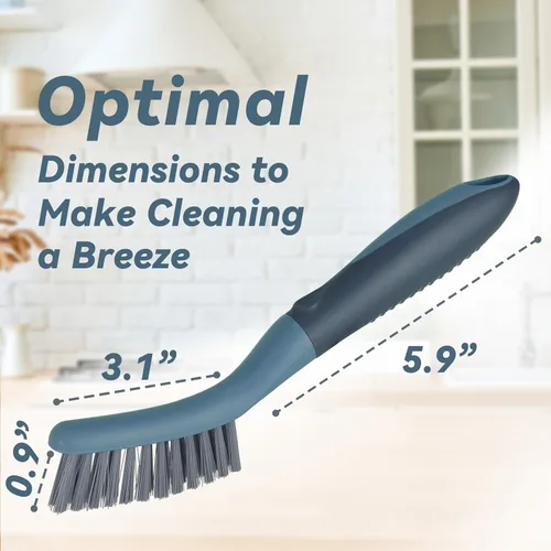 Miniatura 2 de Paquete de 2 cepillos pequeños para limpieza, cepillos de fregar con cerdas rígidas para lechada para cocina, baño y pisos de azulejos, ideales