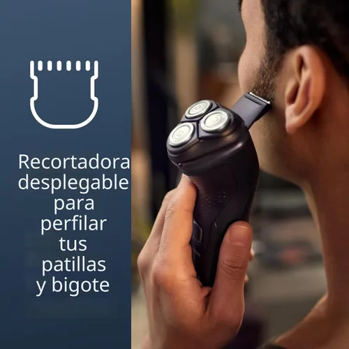 Miniatura 8 de Philips Norelco Shaver 2400 Series, afeitadora eléctrica en seco y húmedo, recortadora emergente, tapa P, negro profundo, modelo X3001/90