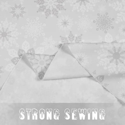 Miniatura 6 de Mantel de Navidad, mantel de copo de nieve gris y blanco, mantel impermeable de Navidad gris para comedor, cocina, vacaciones de invierno, funda