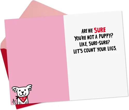Miniatura 2 de Hallmark Shoebox - Tarjeta divertida para el día de San Valentín (Loved & Adored Like a Puppy) para adolescentes, amigos, cónyuge, novio, novia