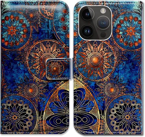Miniatura 14 de Bcov Funda para iPhone 15 Pro Max, funda de piel con tapa y soporte para tarjeta y soporte para iPhone 15 Pro Max