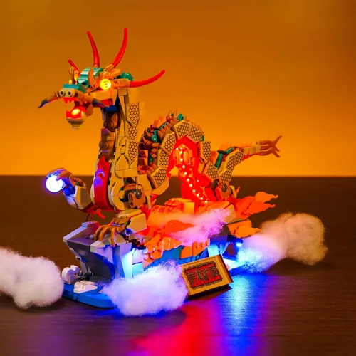 Miniatura 4 de VONADO Kit de luz LED compatible con LEGO 80112 Auspicious Dragon para adultos (solo luces, modelo no incluido)