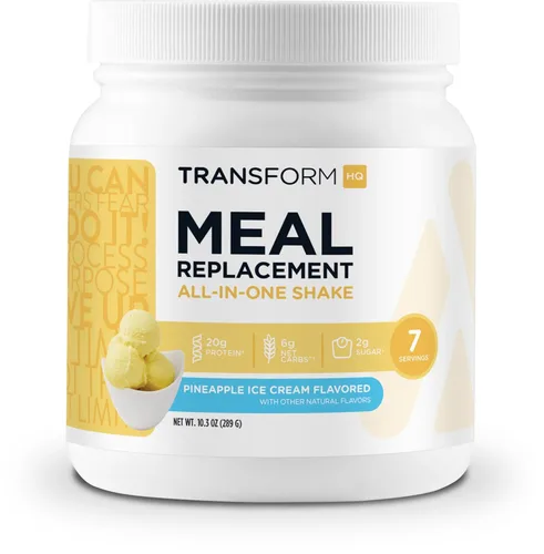 Miniatura 13 de TransformHQ Batido en polvo de reemplazo de comidas, 7 porciones (crema de naranja), sin gluten, sin OMG
