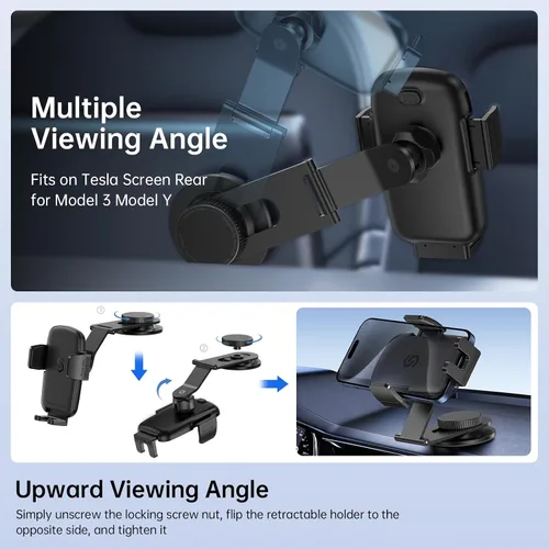 Miniatura 3 de SYNCWIRE Soporte de teléfono para coche para tablero universal [súper estable] Soporte de teléfono para coche con brazo plegable de aleación